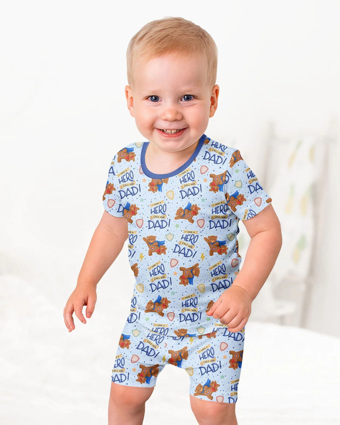 Conjunto de Pijama de Dos Piezas de Bambú con Mangas Cortas y Pantalones Cortos
