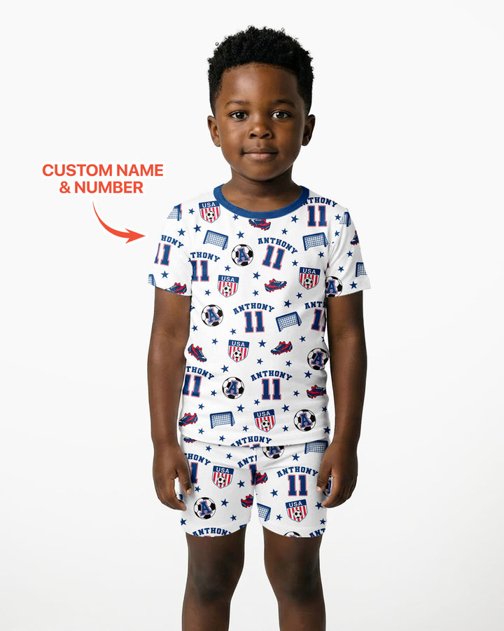 Zweiteiliges Pyjama-Set mit kurzen Ärmeln und Shorts im Sommer-Design