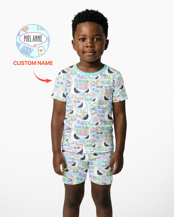 Conjunto de Pijama de Dos Piezas de Bambú con Mangas Cortas y Pantalones Cortos