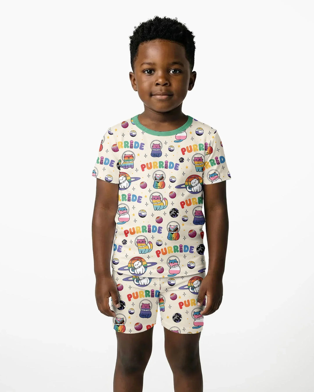 Schlafanzug-Set zweiteilig, kurze Ärmel, kurze Hose, Bambus