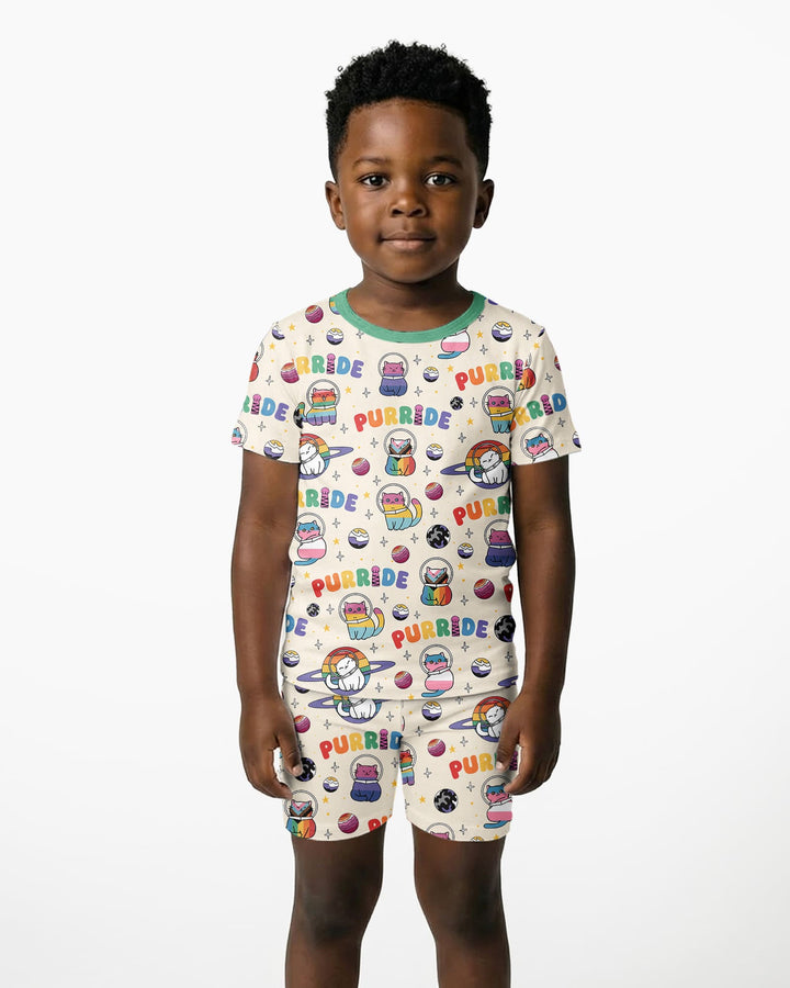 Schlafanzug-Set zweiteilig, kurze Ärmel, kurze Hose, Bambus