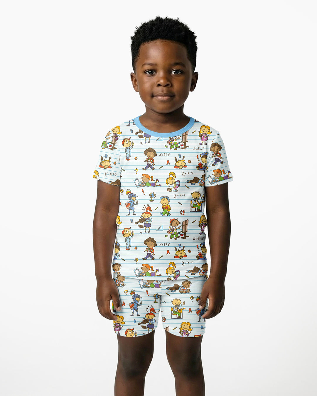 100 Días De... Conjunto de Pijama de Dos Piezas de Bambú de Manga Corta y Pantalón Corto