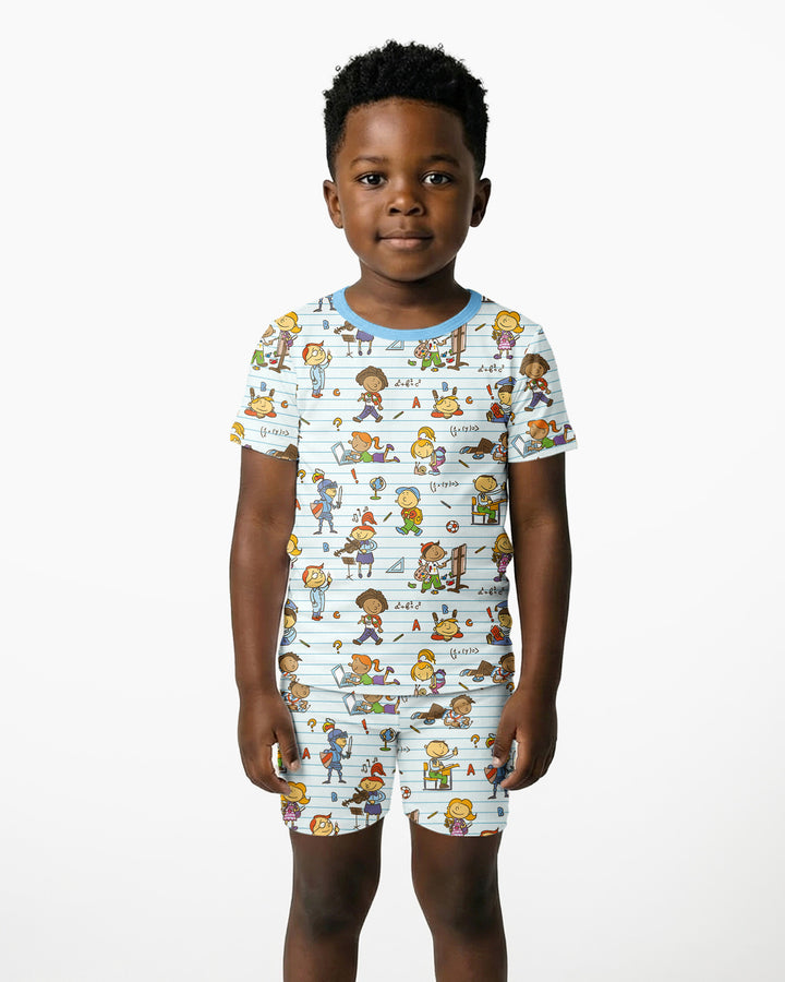 100 Días De... Conjunto de Pijama de Dos Piezas de Bambú de Manga Corta y Pantalón Corto