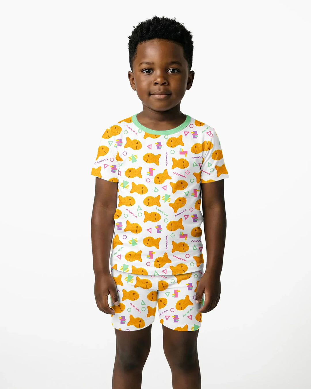Conjunto de Pijama de Dos Piezas de Bambú con Mangas Cortas y Pantalones Cortos