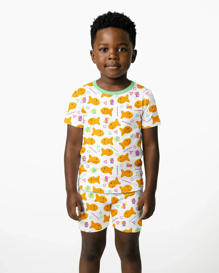 Conjunto de Pijama de Dos Piezas de Bambú con Mangas Cortas y Pantalones Cortos