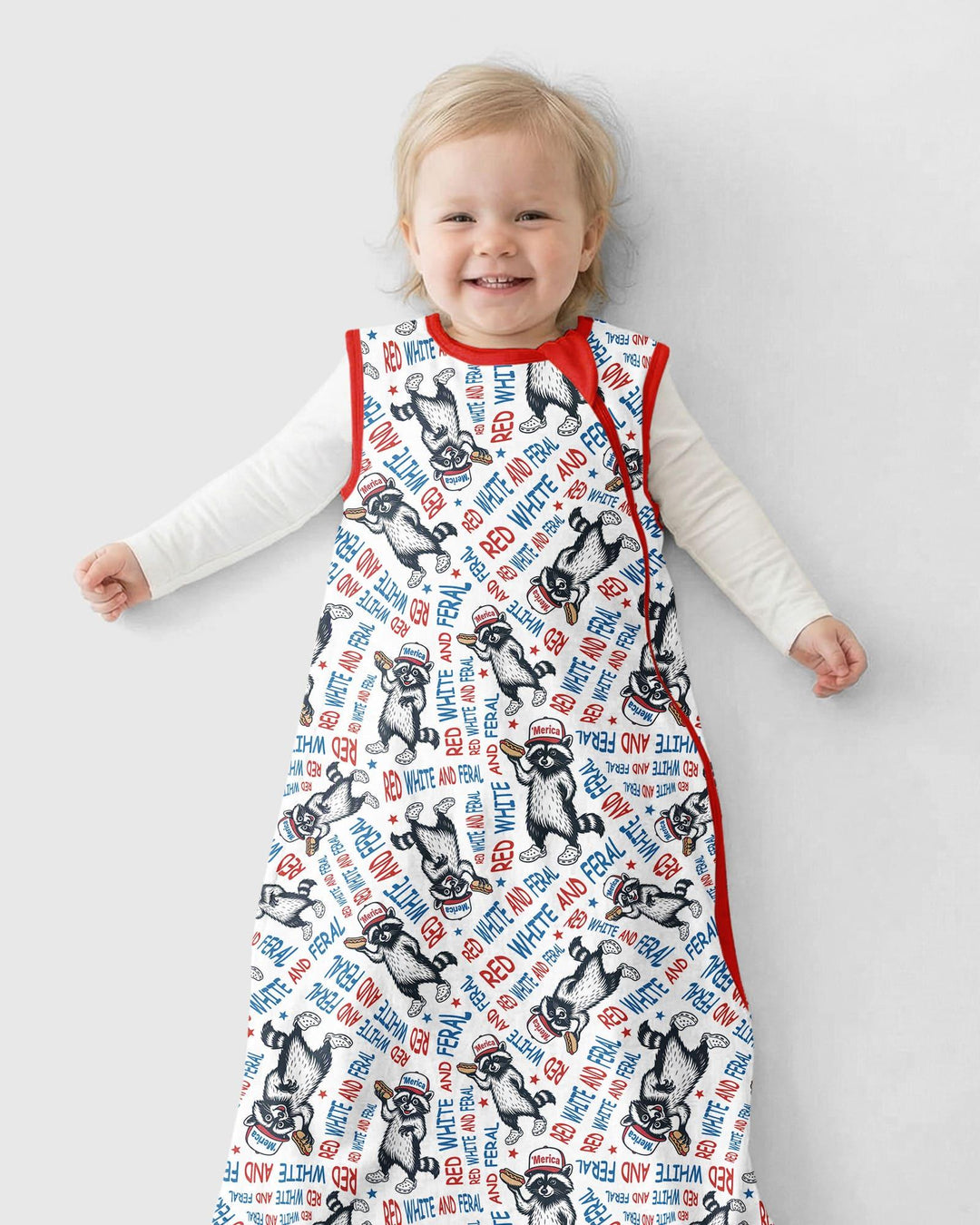 Red White and Feral Bamboo Sleep Bag