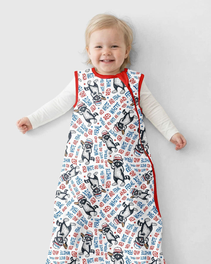 Red White and Feral Bamboo Sleep Bag