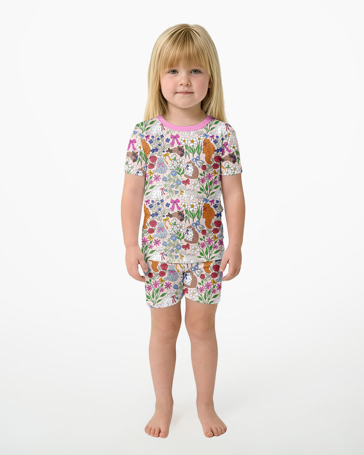 Schlafanzug-Set zweiteilig, kurze Ärmel, kurze Hose, Bambus