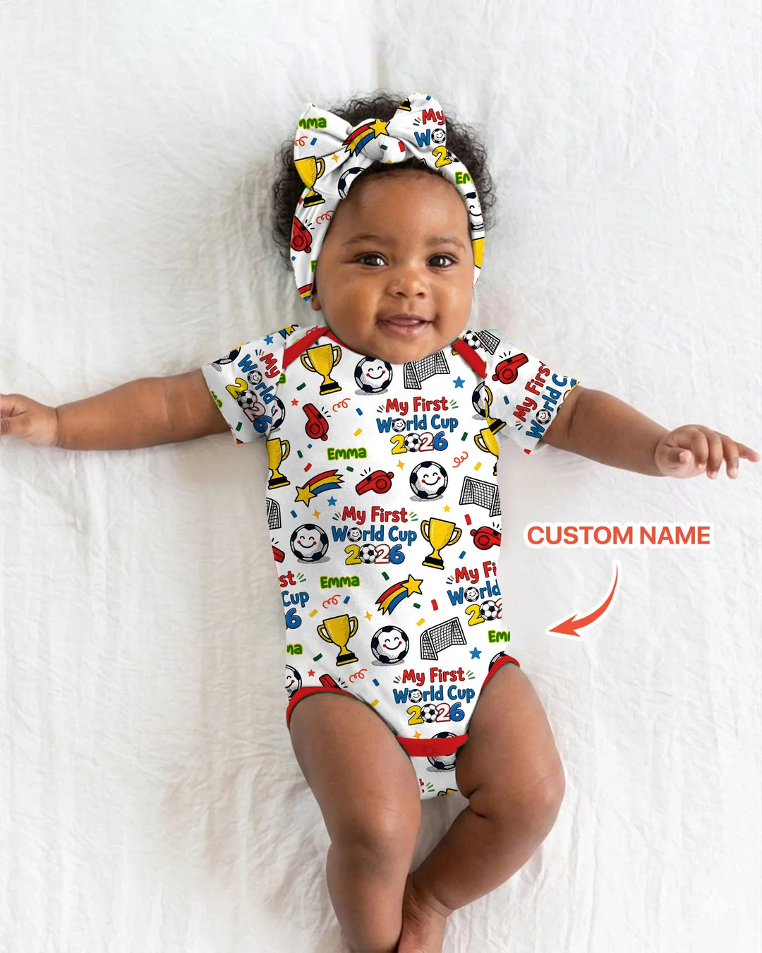 Custom Name My First Soccer Cup Bamboo Bodysuit