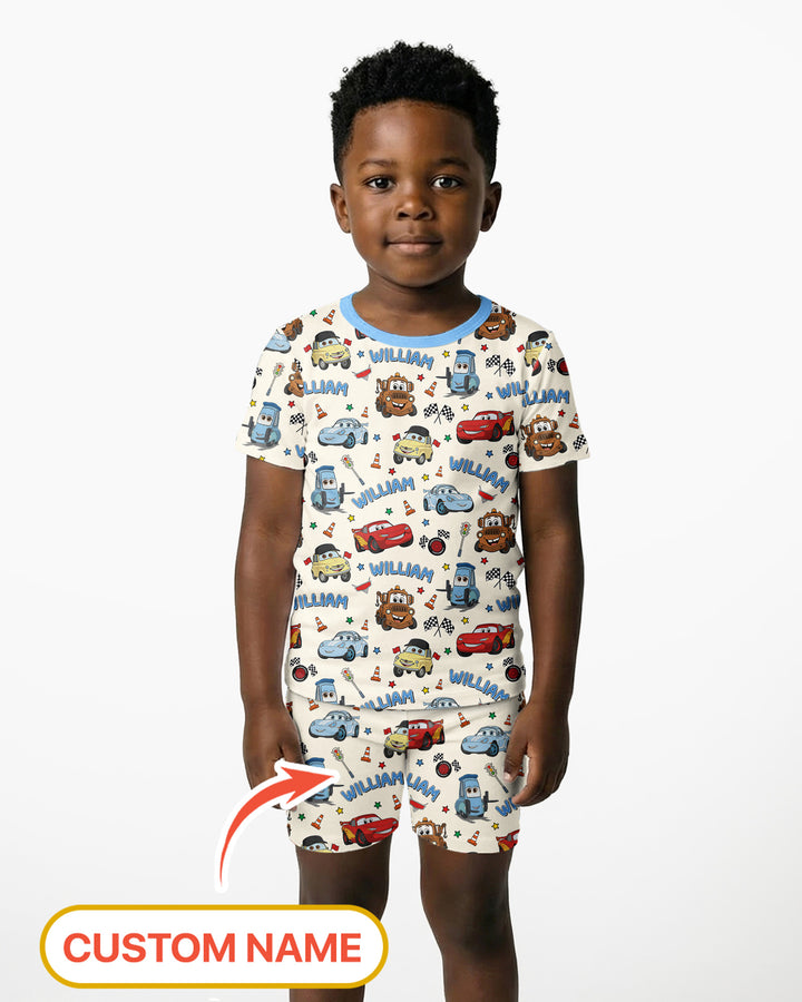 Conjunto de Pijama de Dos Piezas de Bambú con Mangas Cortas y Pantalones Cortos