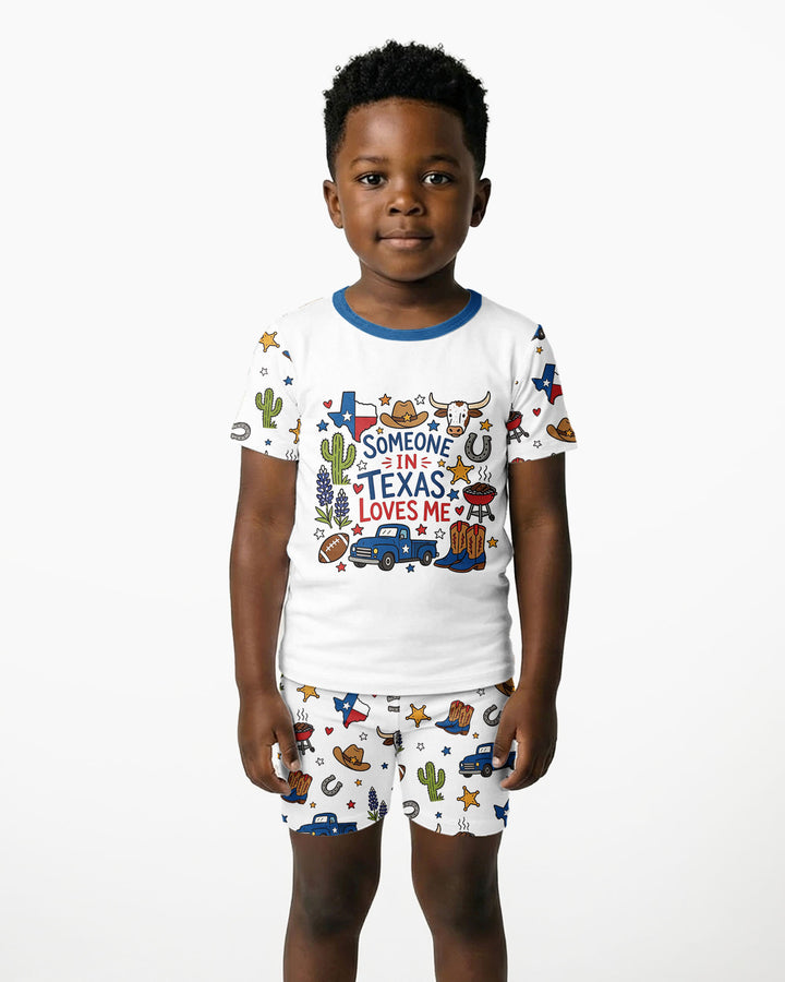 Someone in Texas Loves Me Bamboo Two Piece Short Sleeve Shorts Pajama Set