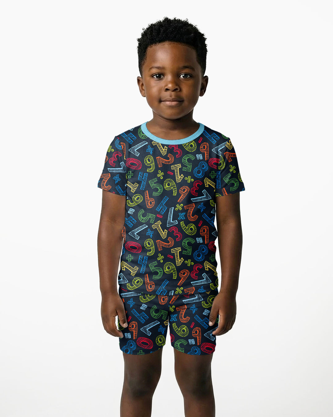 Math Doodles Bamboo Two Piece Short Sleeve Shorts Pajama Set