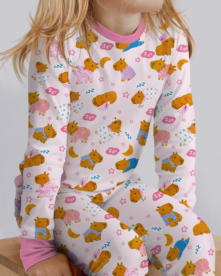 Capyjama Family Matching Bamboo Two Piece Long Sleeve Pajama Set