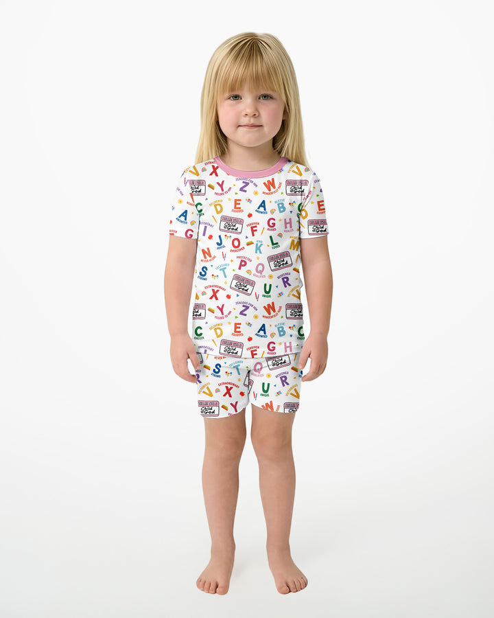 Schlafanzug-Set zweiteilig, kurze Ärmel, kurze Hose, Bambus
