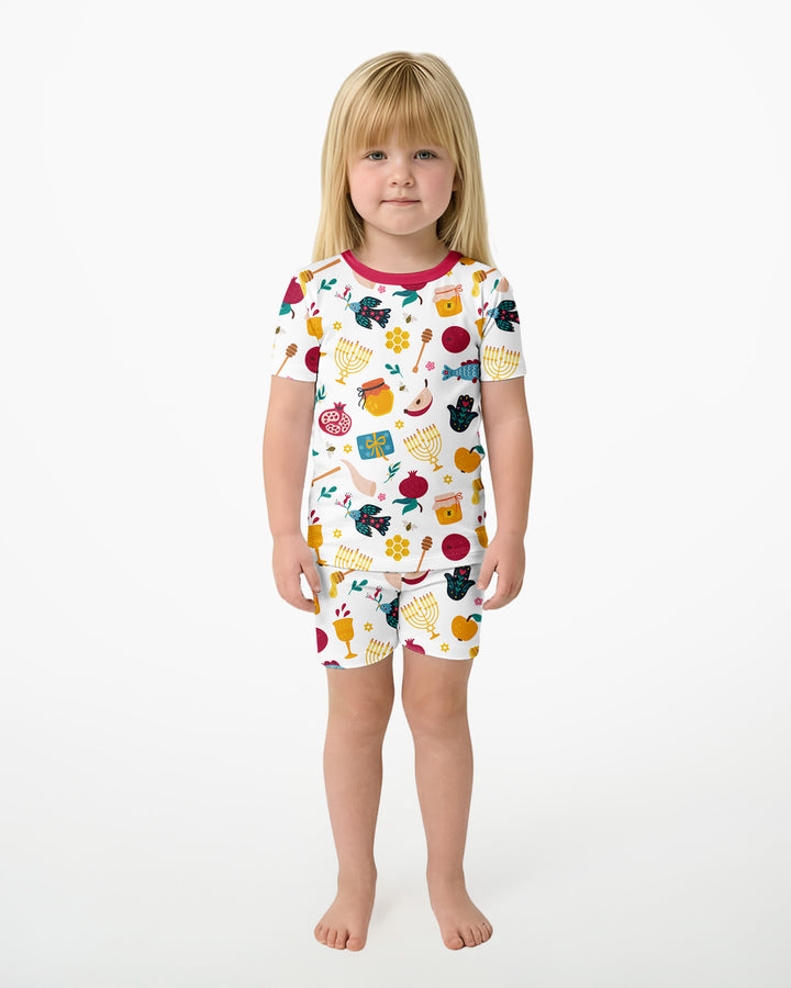 Pijama de dos piezas de bambú de manga corta y pantalón corto "El mejor papá del mundo"