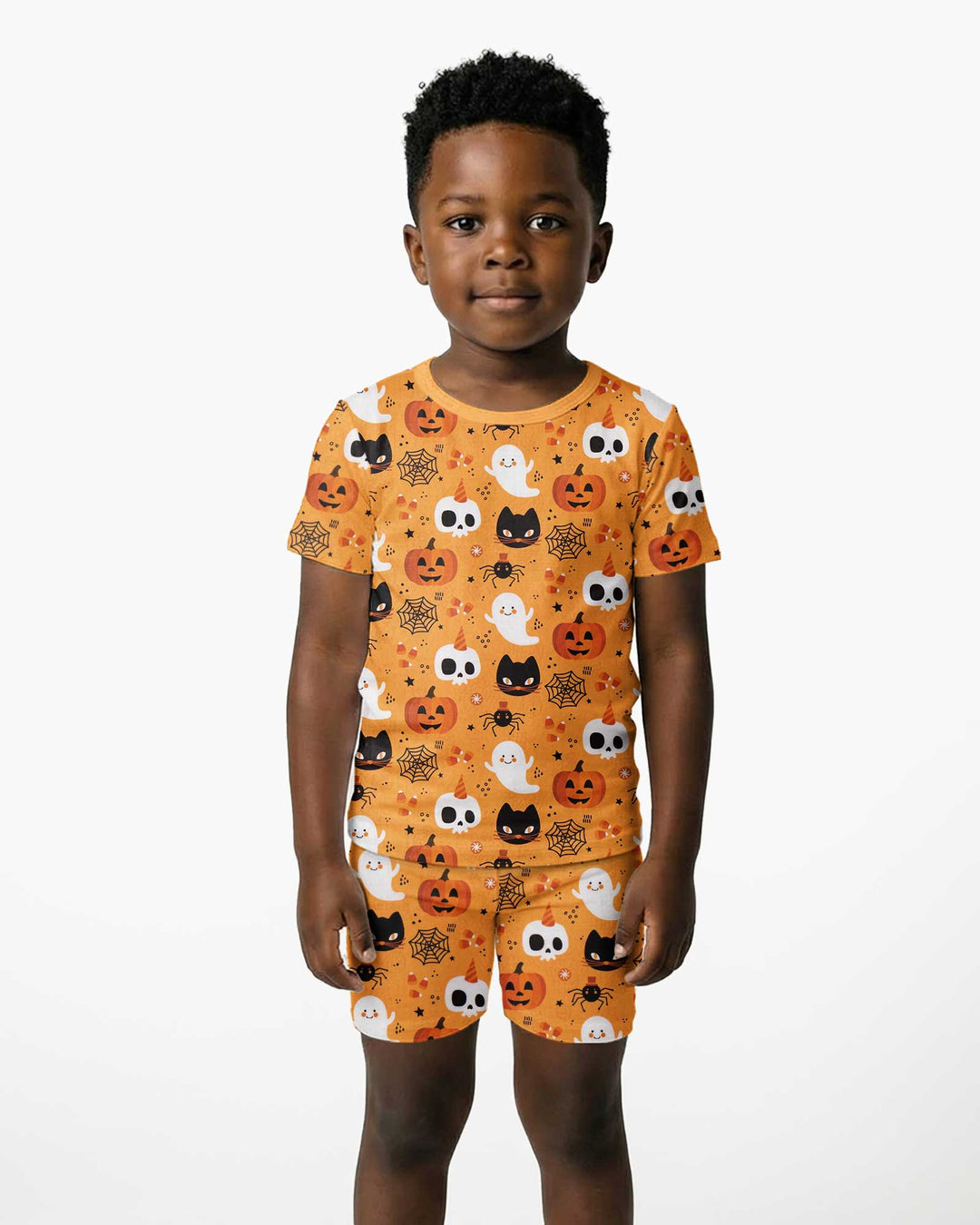 Halloween Party Bamboo Two Piece Short Sleeve Shorts Pajama Set