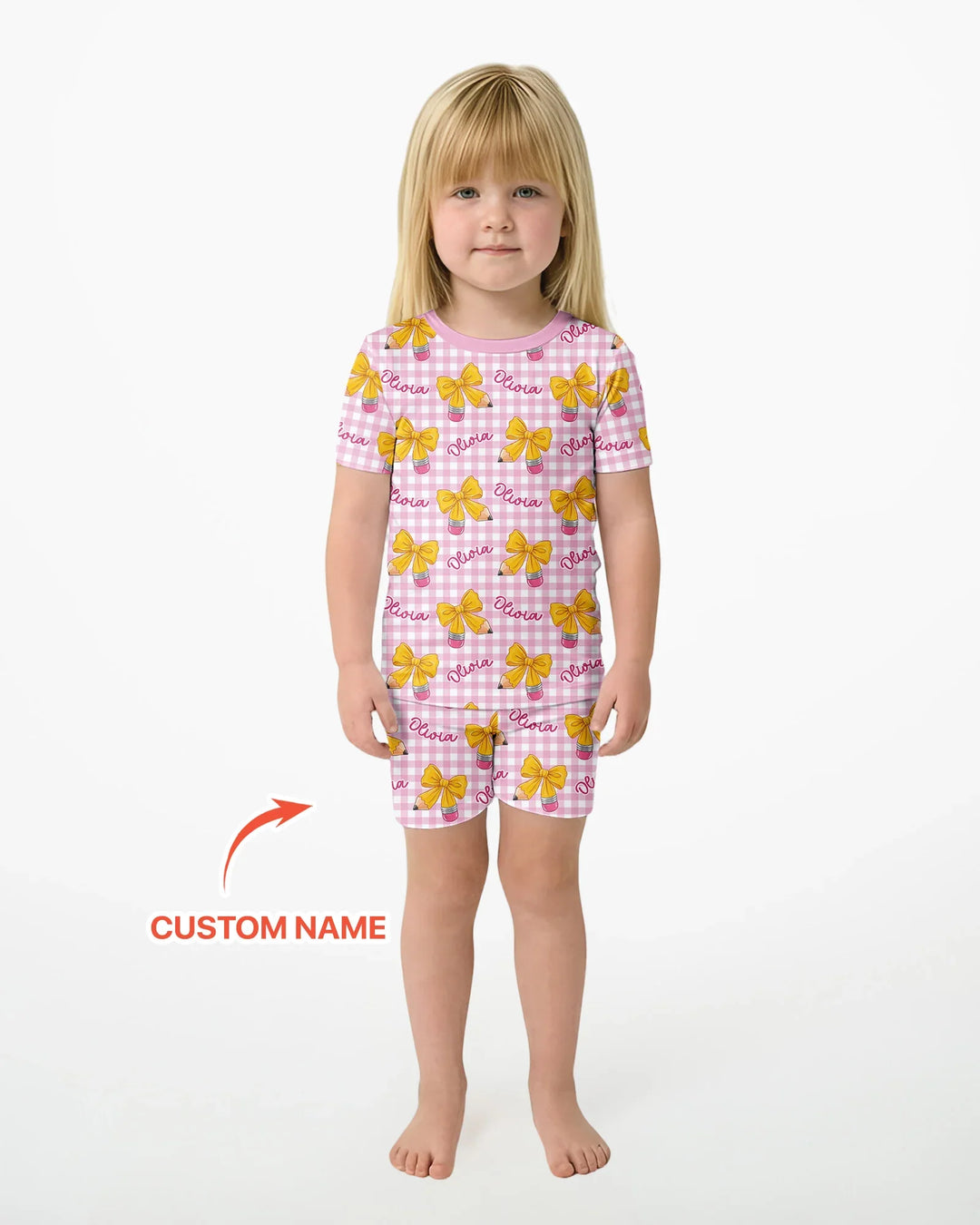 Coquette Back To School Bamboo Two Piece Short Sleeve Shorts Pajama Set
