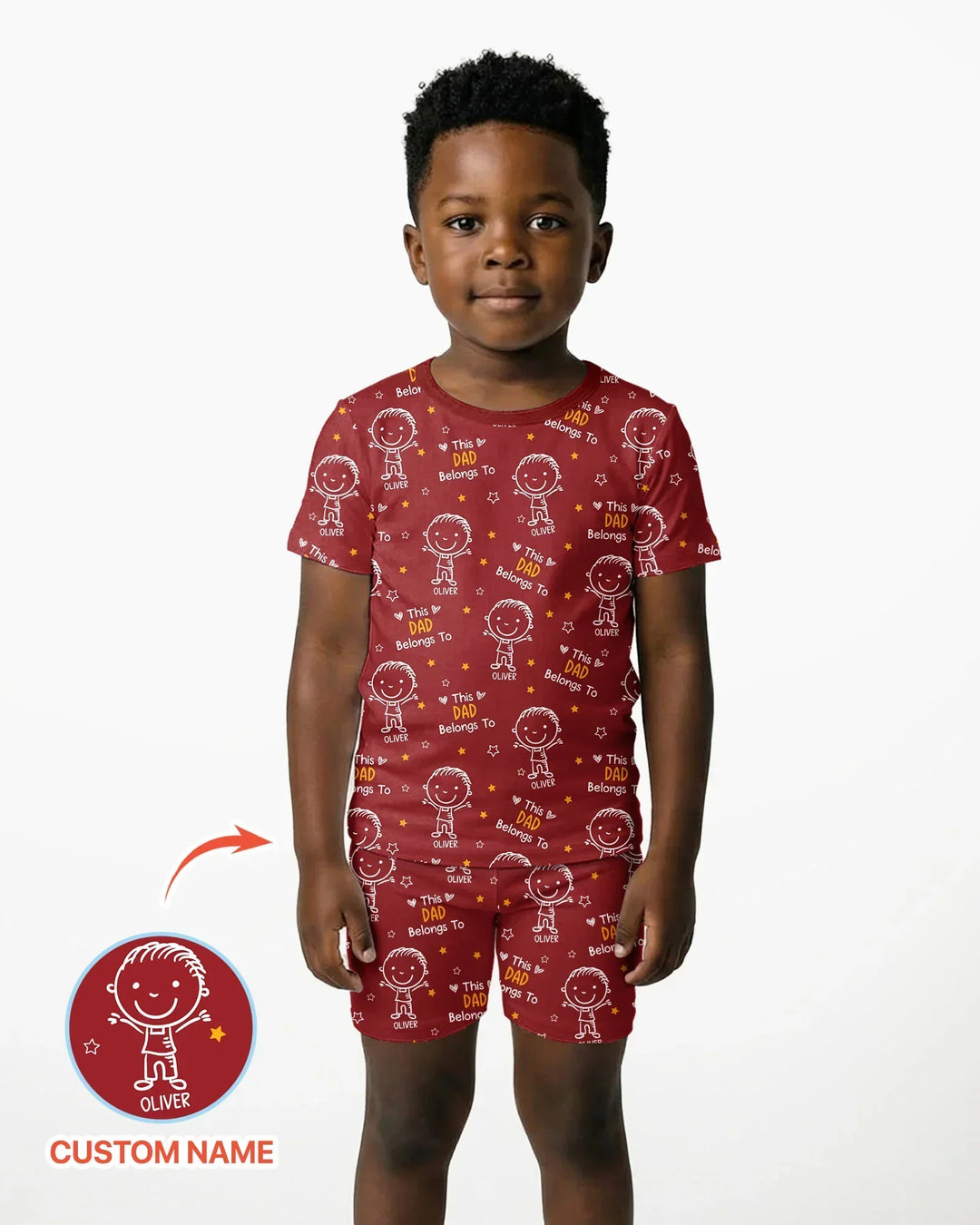 Zweiteiliges Pyjama-Set mit kurzen Ärmeln und Shorts im Sommer-Design