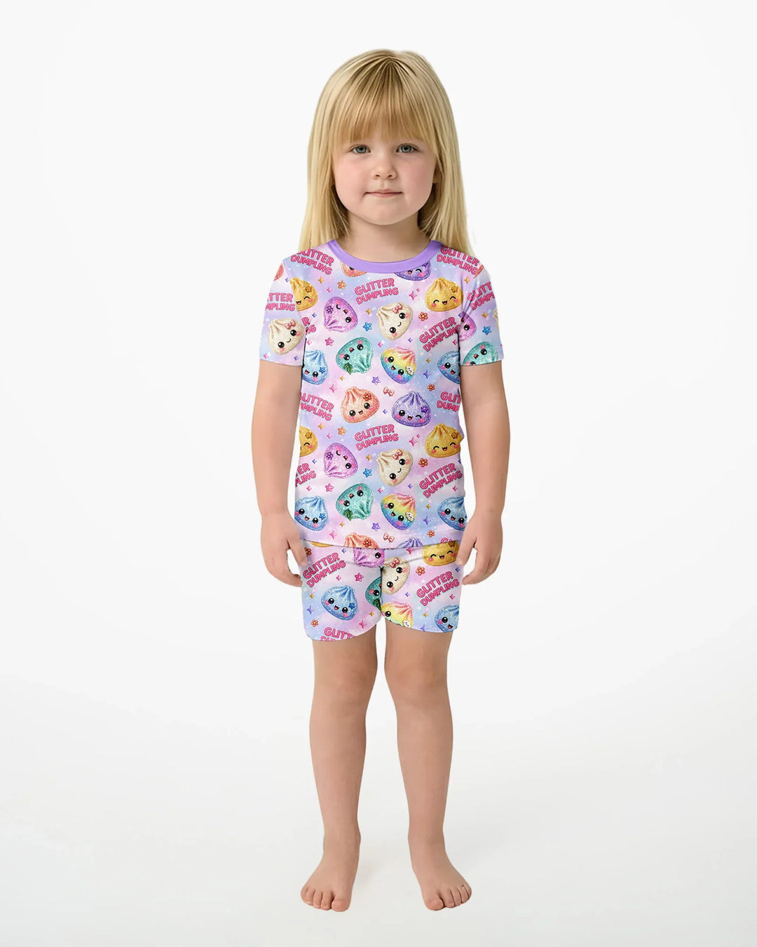 Glitter Dumpling Bamboo Two Piece Short Sleeve Shorts Pajama Set