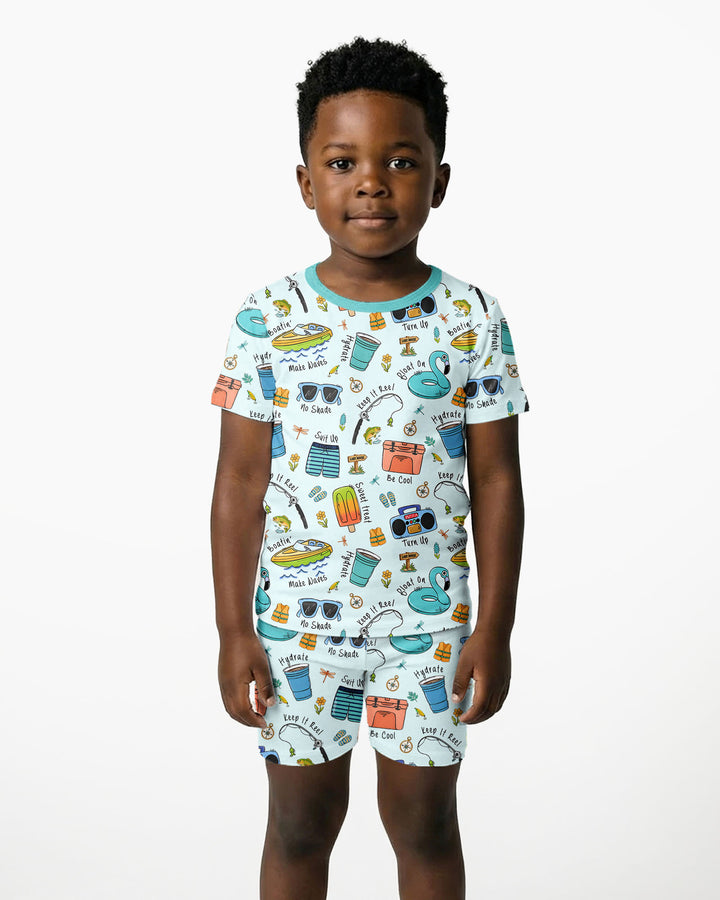 Lake Days Bamboo Two Piece Short Sleeve Shorts Pajama Set