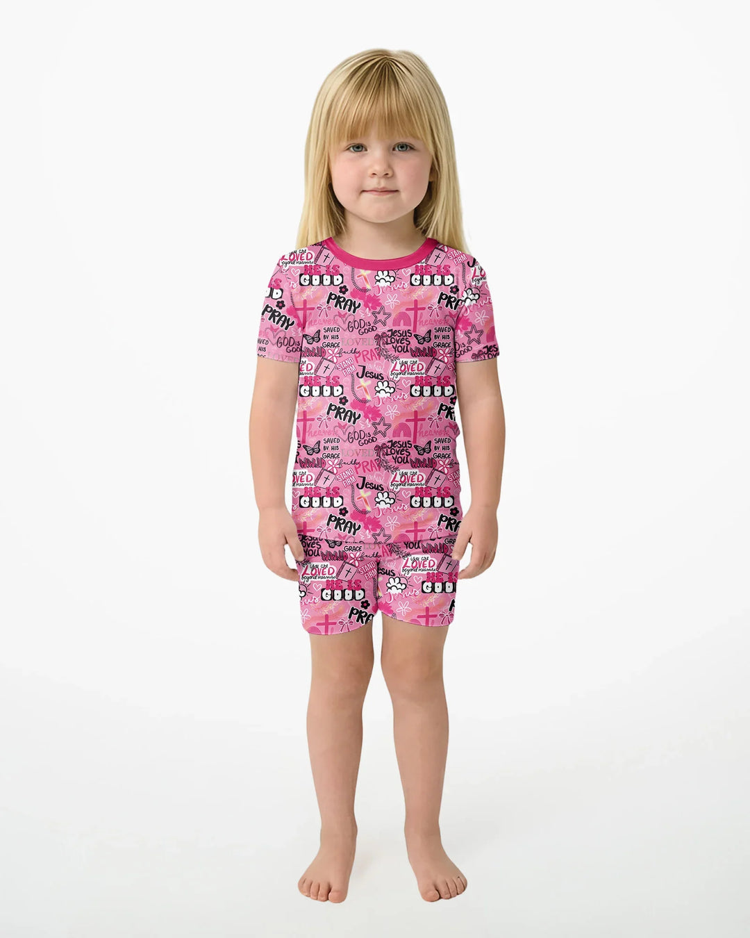 Conjunto de Pijama de Dos Piezas de Bambú con Mangas Cortas y Pantalones Cortos
