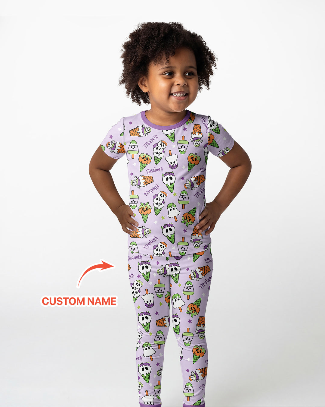 Conjunto de pijama de dos piezas de bambú de manga corta, plantilla personalizada