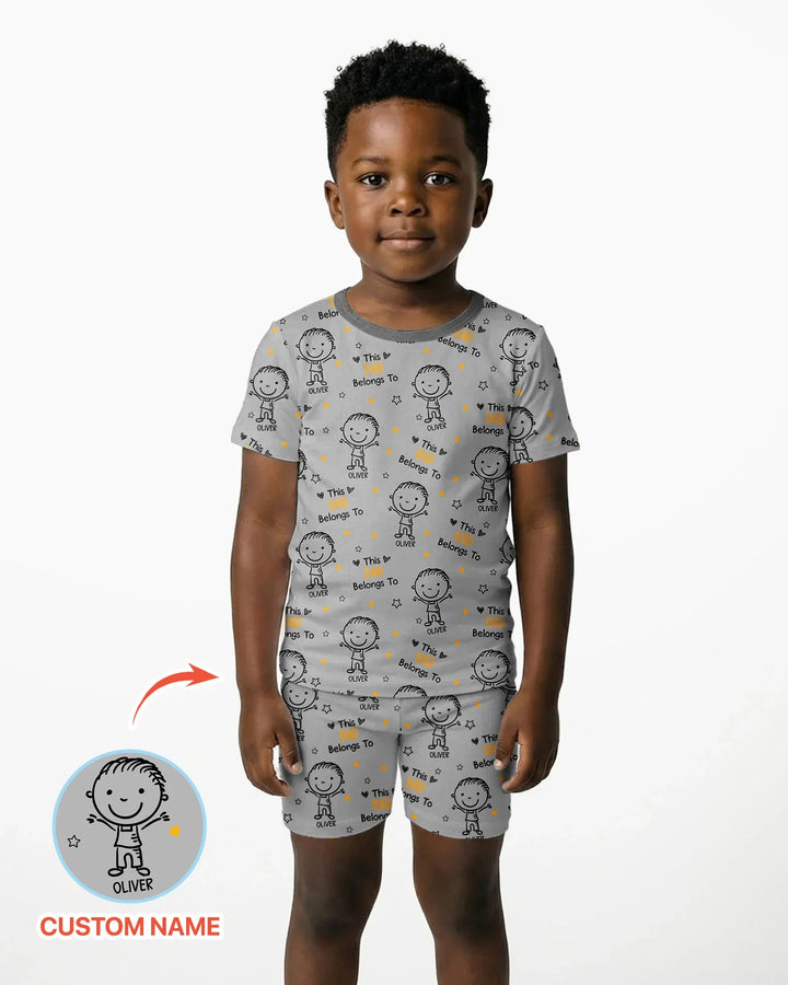 Zweiteiliges Pyjama-Set mit kurzen Ärmeln und Shorts im Sommer-Design