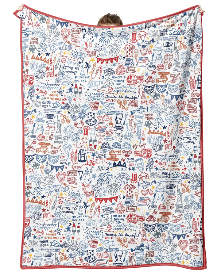Liberty Doodle 250th Family Matching Bamboo Blanket