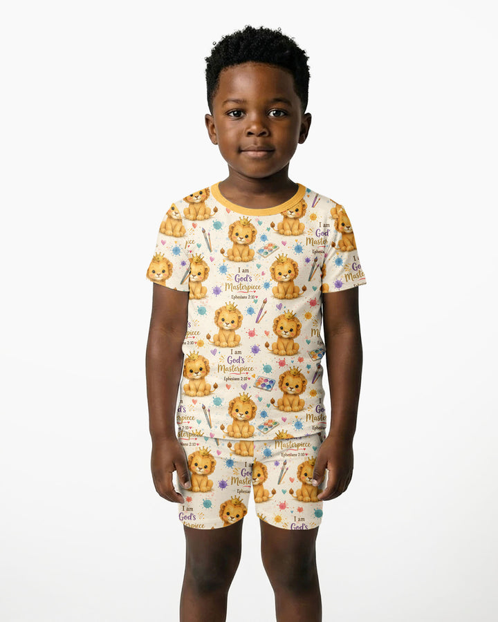 Template Zweiteiliges Pyjama-Set mit kurzen Ärmeln und Shorts