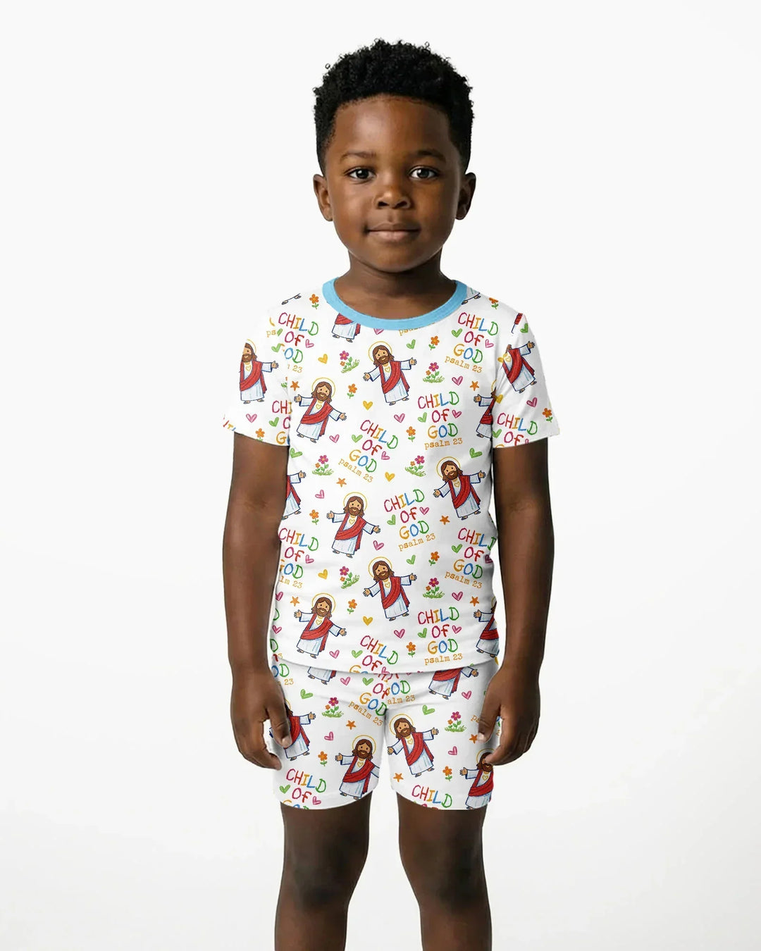 Template Zweiteiliges Pyjama-Set mit kurzen Ärmeln und Shorts