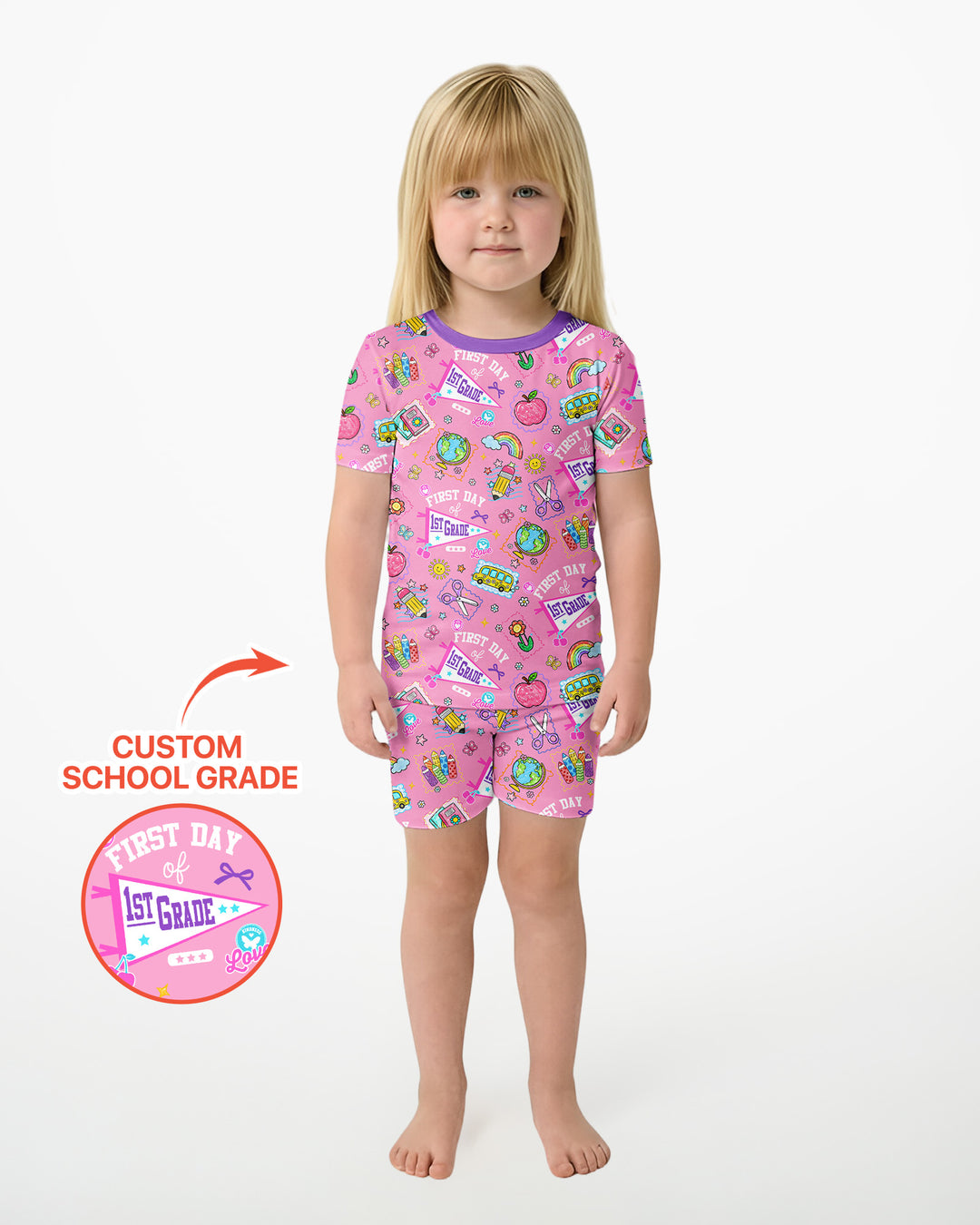 Schlafanzug-Set zweiteilig, kurze Ärmel, kurze Hose, Bambus