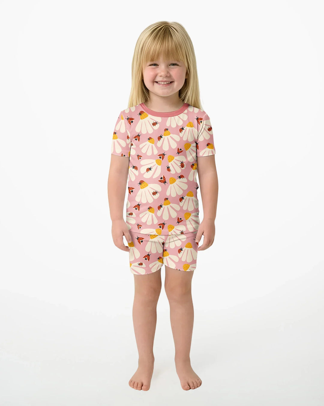 Lucky Little Bug Bamboo Two Piece Short Sleeve Shorts Pajama Set