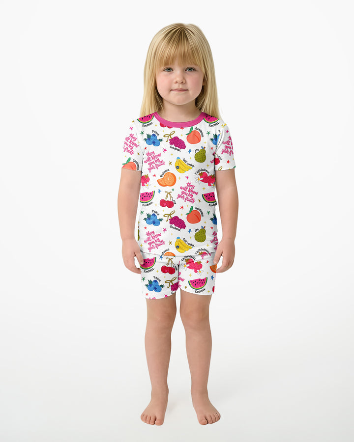 Schlafanzug-Set zweiteilig, kurze Ärmel, kurze Hose, Bambus