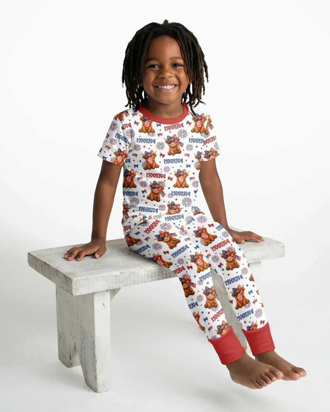 Conjunto de pijama de dos piezas de manga corta de bambú