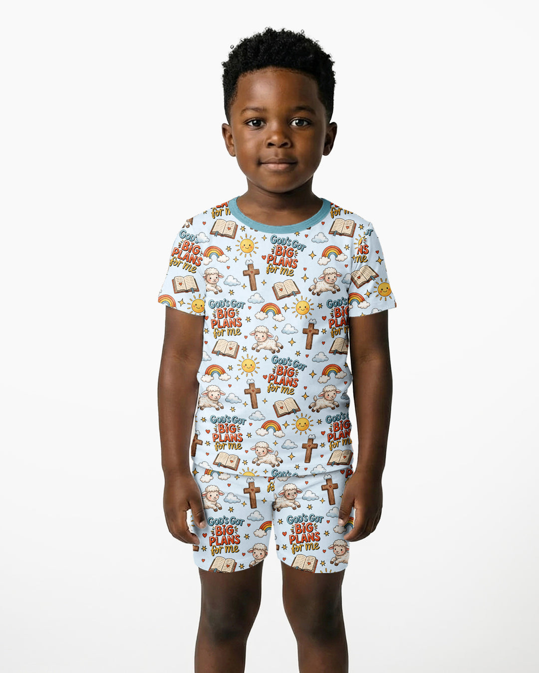 God's Got Big Plans For Me Bamboo Two Piece Short Sleeve Shorts Pajama Set