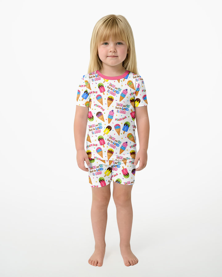 Conjunto de Pijama de Dos Piezas de Bambú con Mangas Cortas y Pantalones Cortos