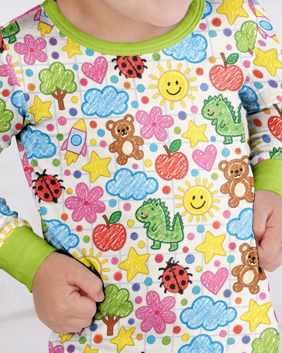 Baby Cute Draw Bamboo Two Piece Long Sleeve Pajama Set