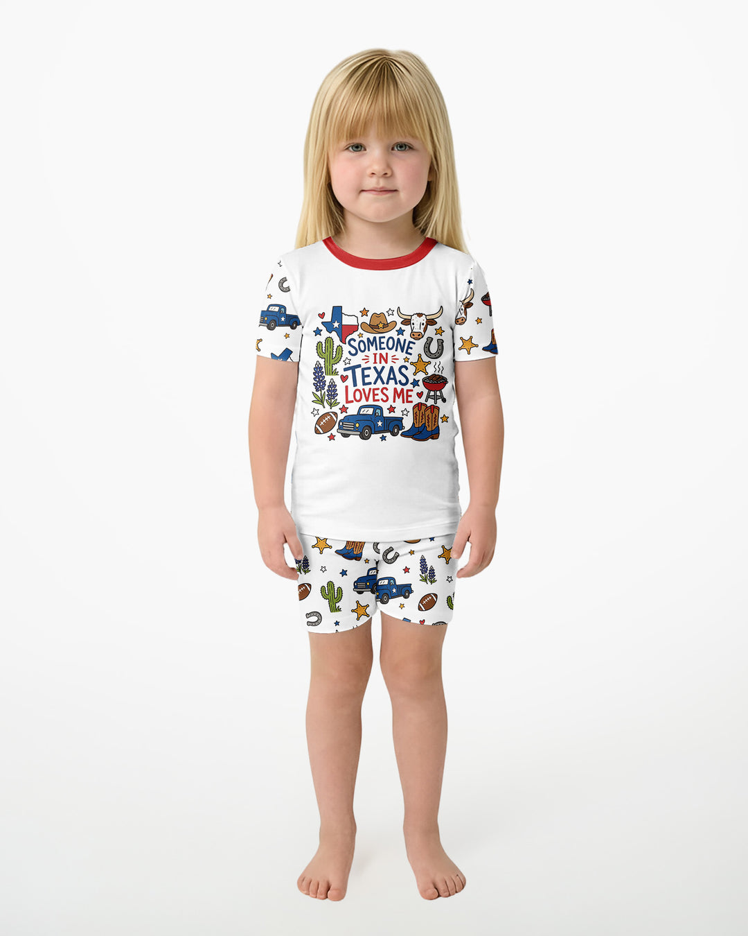 Someone in Texas Loves Me Bamboo Two Piece Short Sleeve Shorts Pajama Set