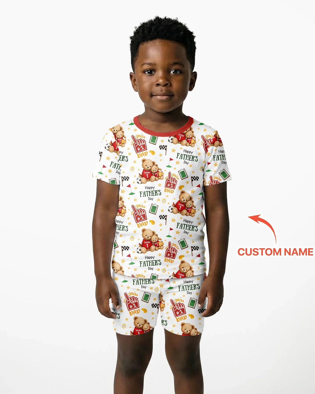 You're #1 Dad Daddy & Me Matching Bamboo Two Piece Short Sleeve Shorts Pajama Set