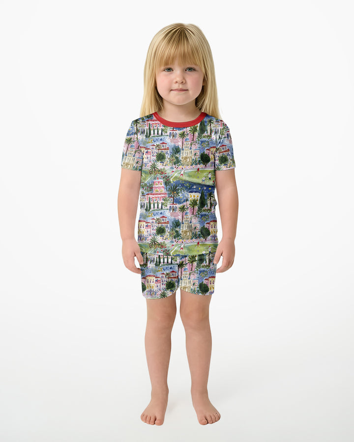 Schlafanzug-Set zweiteilig, kurze Ärmel, kurze Hose, Bambus