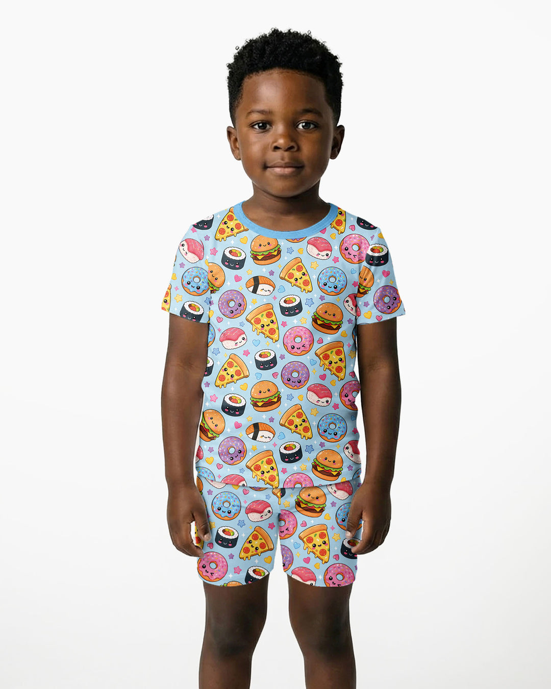 Conjunto de Pijama de Dos Piezas de Bambú con Mangas Cortas y Pantalones Cortos