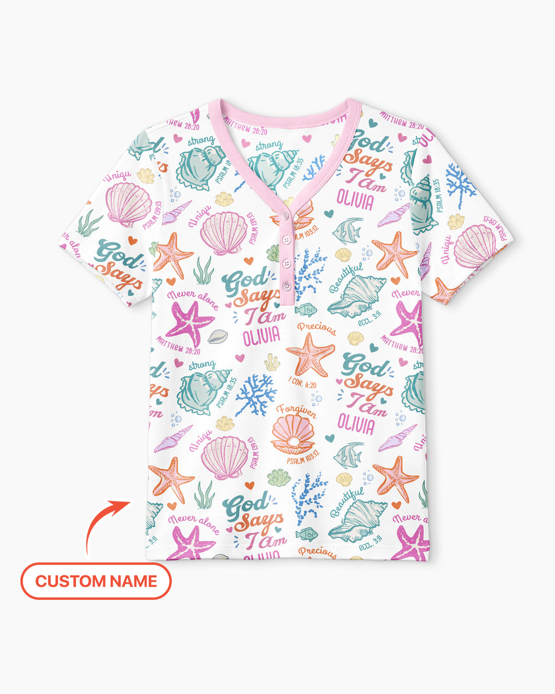 Coastal God Says I Am Custom Name Bamboo Women Short Sleeve Short Pajama Set