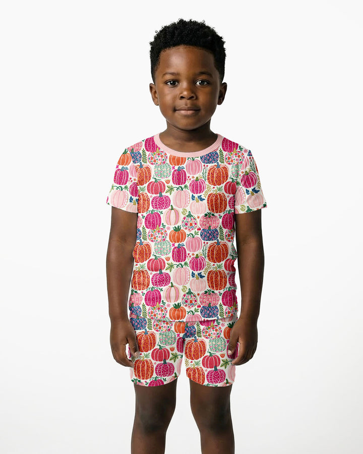 Conjunto de Pijama de Dos Piezas de Bambú con Mangas Cortas y Pantalones Cortos
