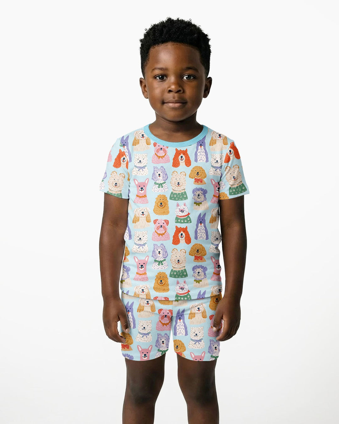 Conjunto de Pijama de Dos Piezas de Bambú con Mangas Cortas y Pantalones Cortos