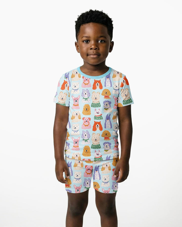 Conjunto de Pijama de Dos Piezas de Bambú con Mangas Cortas y Pantalones Cortos