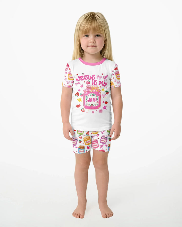 Conjunto de Pijama de Dos Piezas de Bambú con Mangas Cortas y Pantalones Cortos