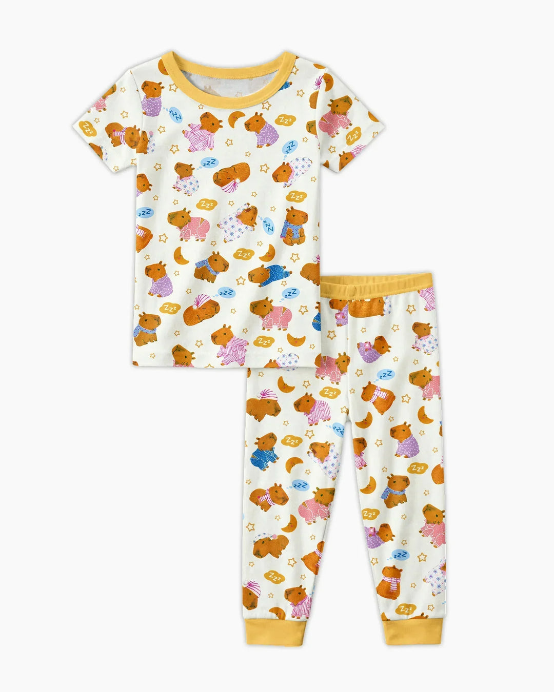 Capyjama Family Matching Bamboo Two Piece Short Sleeve Pajama Set