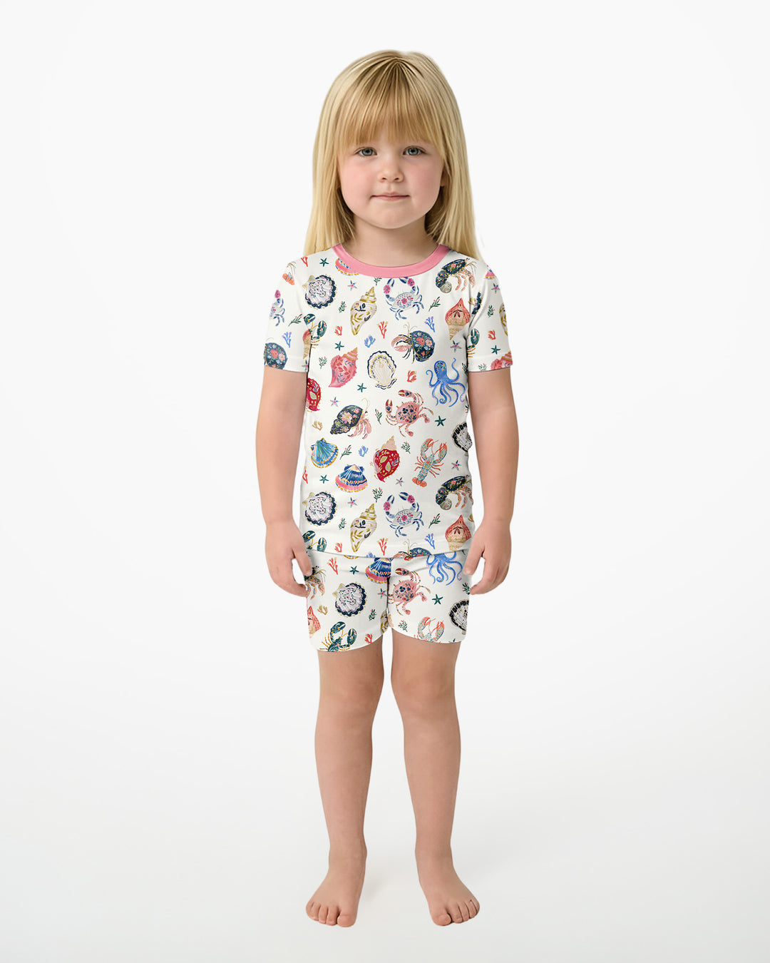 Schlafanzug-Set zweiteilig, kurze Ärmel, kurze Hose, Bambus