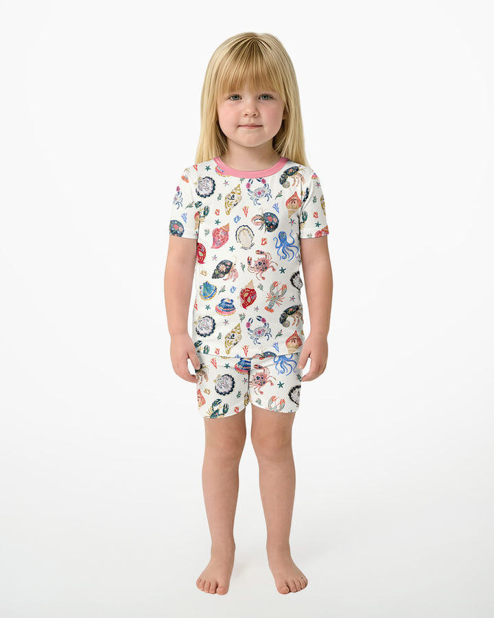 Schlafanzug-Set zweiteilig, kurze Ärmel, kurze Hose, Bambus