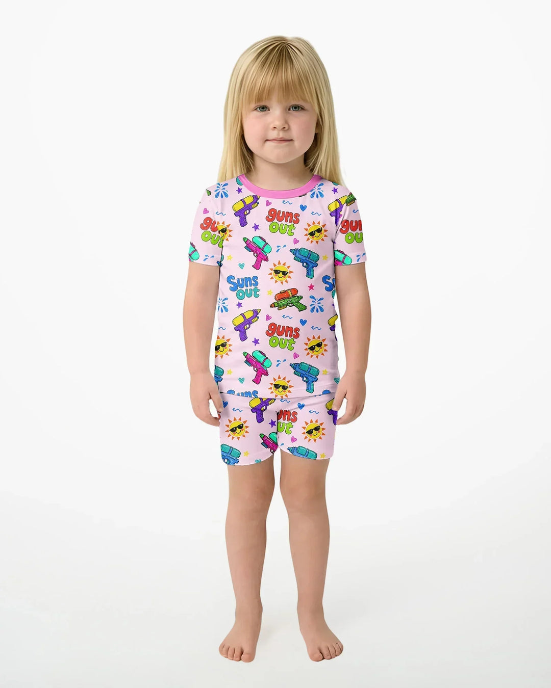 Sun Out Guns Out Bamboo Two Piece Short Sleeve Pajama Set